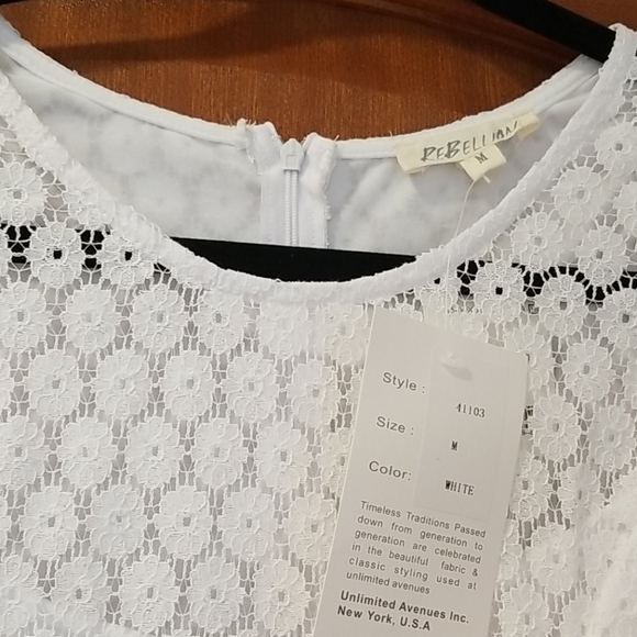 Rebellon Lace White Dress size M - Picture 2 of 10